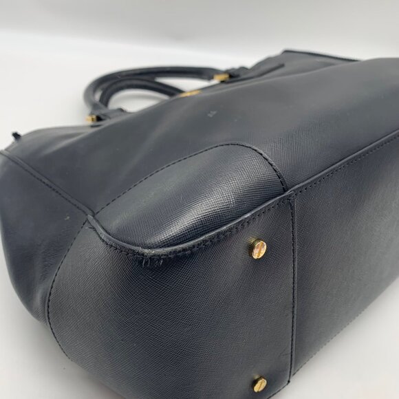 Tory Burch Black Saffiano Leather Robinson Double Zip Convertible Satchel - Picture 6 of 12